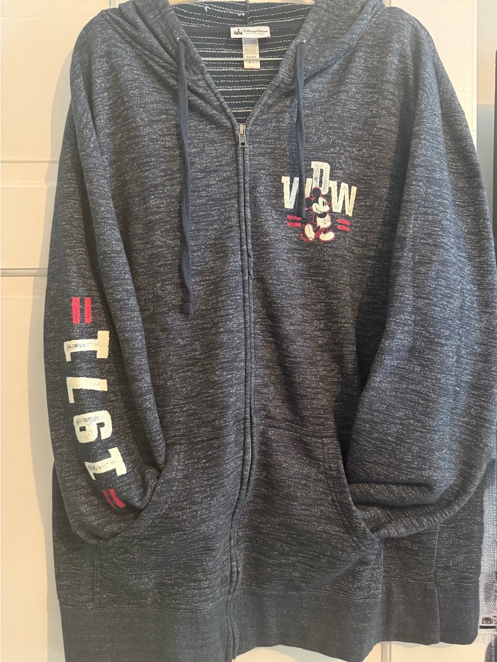 Authentic Disney Parks Men Zip Up Hooded Sweatshirt
